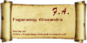 Fogarassy Alexandra névjegykártya